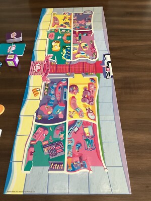 Vintage 2003 Polly Pocket Fashion Beach Board Game-Missing Two Shoe Mover Bases