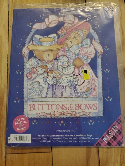 Plaid Pocket Full of Dreams Iron-On Transfer Button and Bows New Plaid Pocket Full of Dreams Iron-On Transfer Button and Bows New