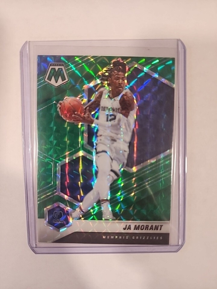 2020-21 Panini Mosaic Ja Morant Green Prizm #40 Memphis Grizzlies