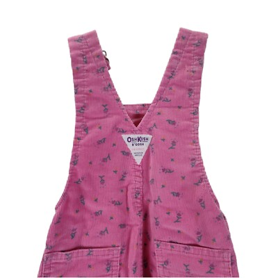 Vintage 80s OshKosh B'gosh Pink Floral Corduroy Overalls 3T USA