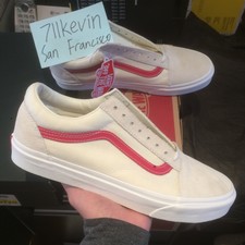 cream red vans