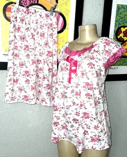 PAJAMAS Floral W/LACE TRIM BOW Capri  Set, NWTS SEE DETAILS FOR THE SIZE eb