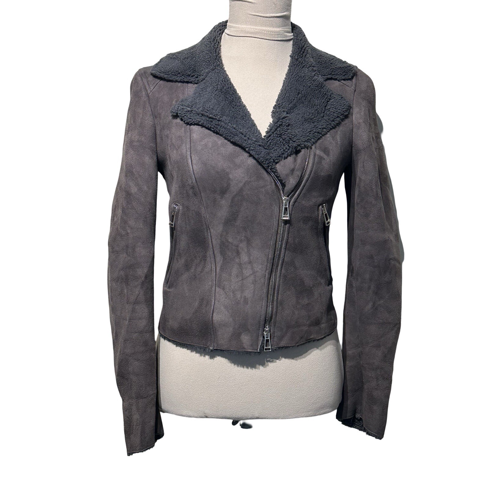 Belstaff Shearling Lightweight Moto Jacket Size U… - image 1