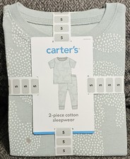 Size 5 Carter's 2-Piece Short Sleeve  Pant Sleepwear Set Sage Bunny Easter New