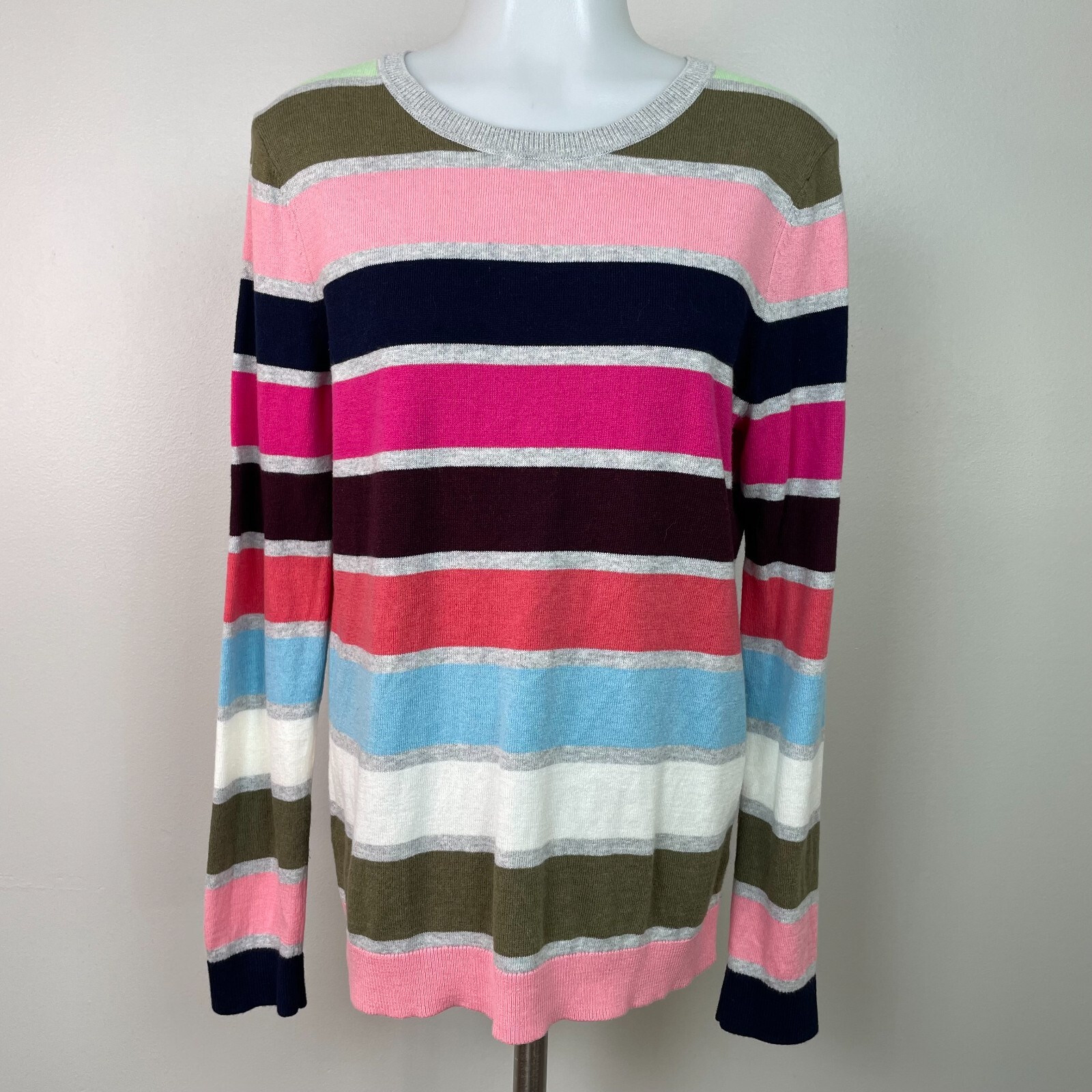 Talbots Lightweight Sweater Medium Multicolor Str… - image 1
