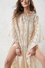 NWT FREE PEOPLE X ANNA SUI EUPHORIA LACE KAFTAN IN IVORY $830