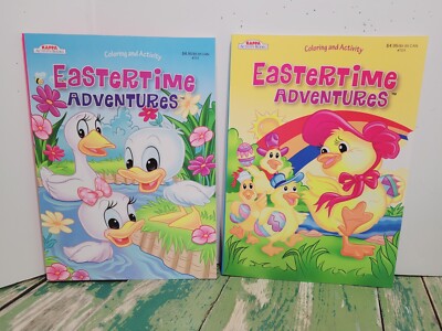 Set of 2 Kappa Eastertime Adventures Ducks Coloring & Activity Books 