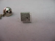 Overlapping Squares Textured Silver Tone Etched Corner Men's Tie Tack Lapel Pin