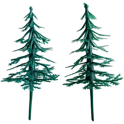 Christmas Tree Cake Topper Set pack of 12 Yule Log Cupcake Fir Forest Decoration - Picture 4 of 7