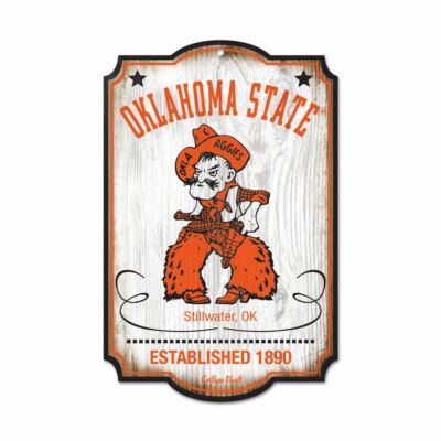 OKLAHOMA STATE COWBOYS PISTOL PETE MASCOT VAULT WOOD SIGN 11