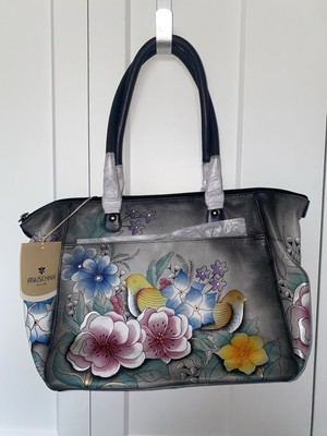 Anna By Anuschka Womens N157Genuineleatherconvertible Large Tote Hand Painted Original Artwork