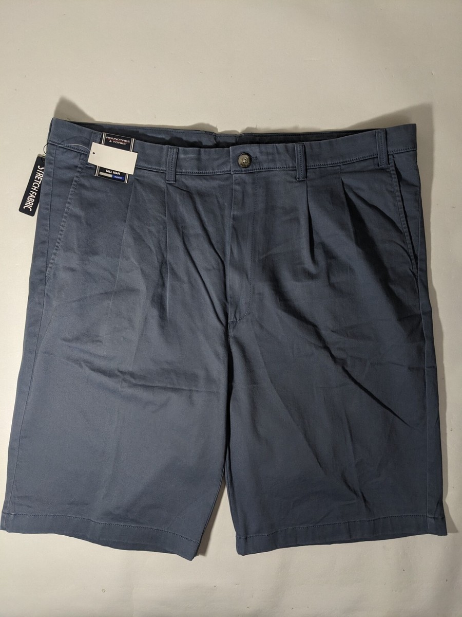 NEW Size 44 Tall Mens Roundtree Yorke Casuals Chino Pleated Shorts 11