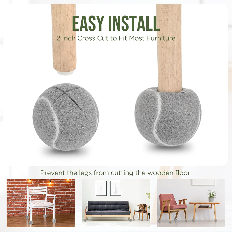 100 Pcs Precut Tennis Balls Bulk for Furniture Legs Tennis Ball Chair