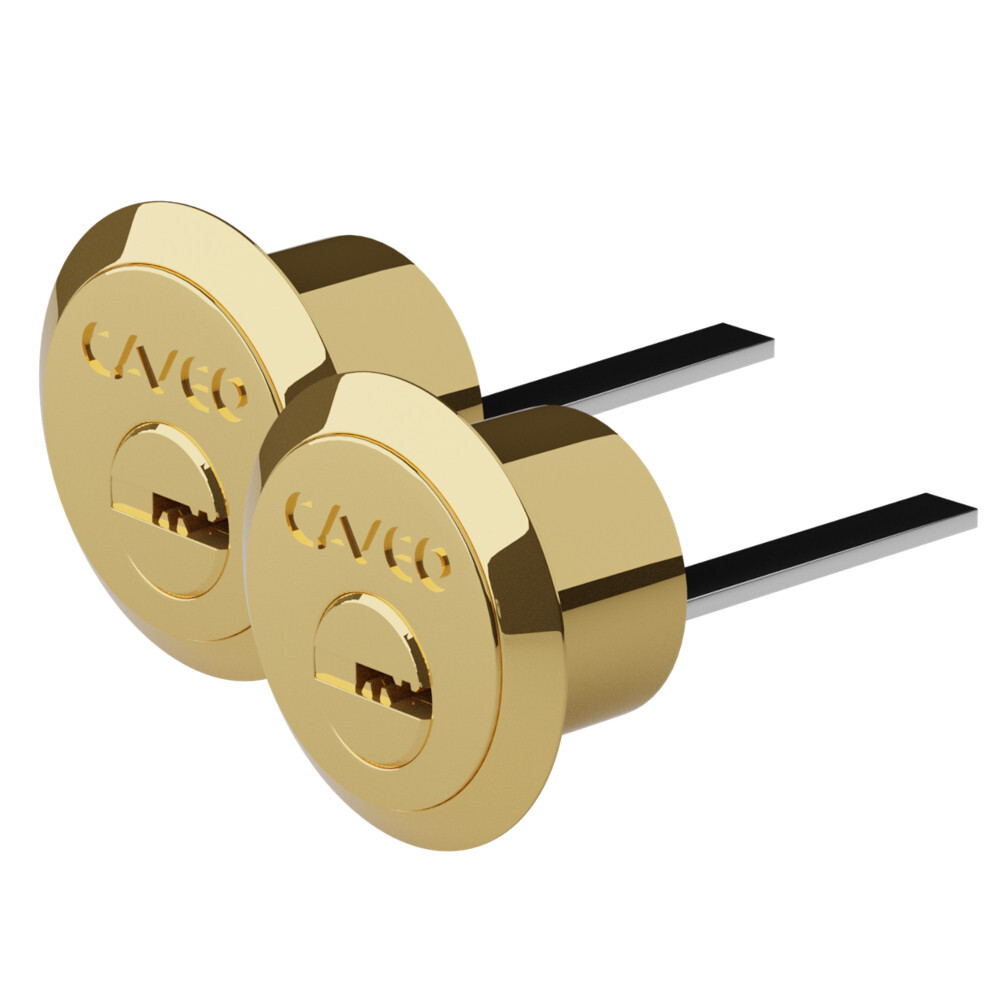 Caveo Dimple Rim Cylinder Keyed Alike Pair PB (CV50048KAP)