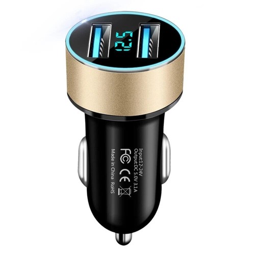 Dual USB Car Phone Charger Socket 12V Cigarette Lighter Power Adapter Plug Black - 第 16/24 張圖片