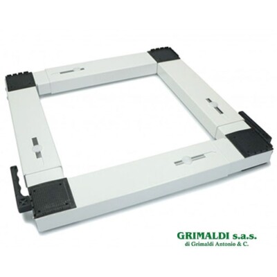 Base Regolabile Per Elettrodomestici 50-75 Cm - Supporto In Acciaio Inox Per Lavatrice, Asciugatrice E Frigorifero Con Piedini Regolabili E Tappetino Antivibrazione - 4
