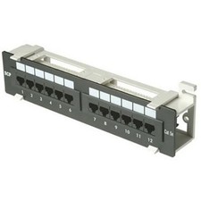 SCP 312 Cat5e Patch Panel w/ Vertical Mount Bracket, 12 Port