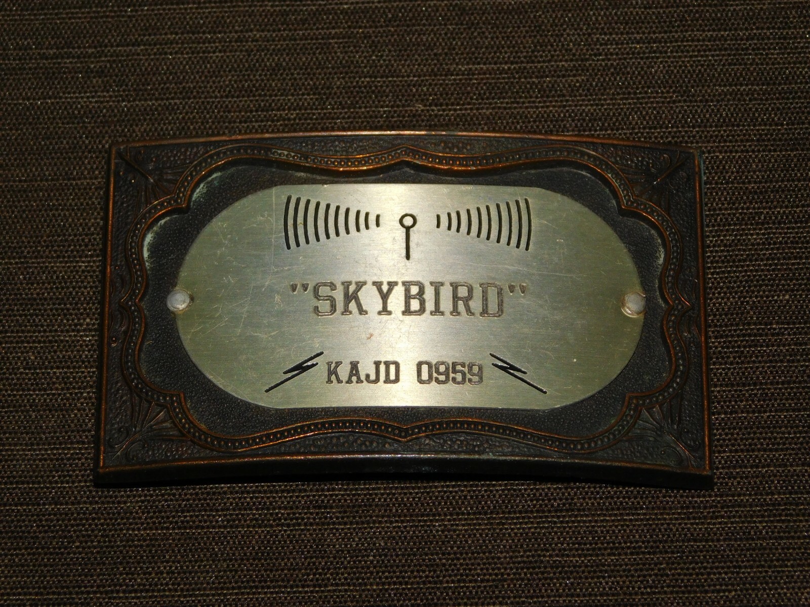 RADIO SKYBIRD KAJD 0959 HEBILLA DE CINTURÓN DE METAL VINTAGE