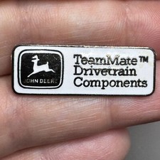 Vintage John Deer TeamMate Drivetrain Components White Enamel Lapel Pin Tie Tack