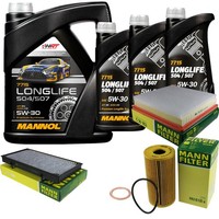 Mann Inspektionspaket 8L Mannol Longlife 5W-30 FüR Opel Vivaro Kasten 2.0