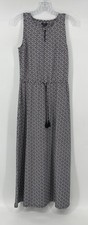 Talbots Preowned Maxi Sleeveless Dress Size Small Pet Black & White EUC