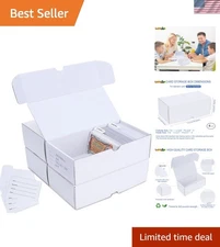 4-Pack Card Storage Boxes - Foldable, Stackable & Ideal for Collectors