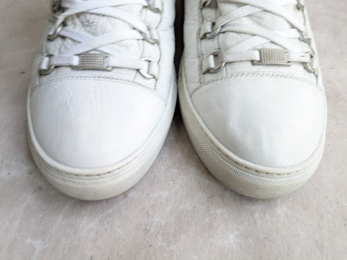 Balenciaga Arena White 13 46 Leather High Top Sneakers Shoes