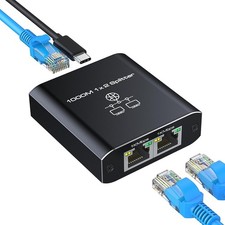 Ethernet Splitter 1 to 2 High Speed 1000Mbps, Gigabit RJ45 Internet Ethernet