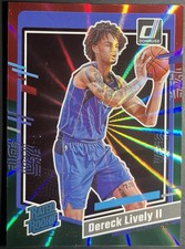 2023-24 Donruss Dereck Lively II Red and Green Laser Holo Rated Rookie #71/75