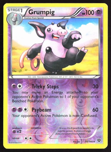 Pokemon Grumpig Reverse Holo XY Base Set 50/146 MP