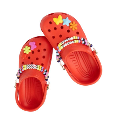 Crocs Women's Classic Friendly Bracelet Clog Red US Size 6 7