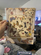 Vtg Candamar 1999 Butterfly Cross Stitch Kit 51175 Picture Pillow 14x14
