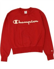 CHAMPION Womens Graphic Sweatshirt Jumper UK 16 Large Red DE21