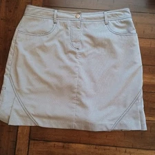 Nivo By Lancot Women's 6 SKORT Skirt Black Gingham Stretch Tennis Golf Athletic