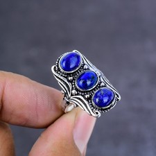 Lapis Lazuli Gemstone 925 Sterling Silver Jewelry Ring Size 7 Gift For Her l986