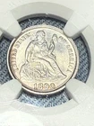 1890 Seated Liberty Dime 10C NGC UNC Details Cleaned AMAZING Coin! WOW!