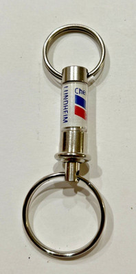 Vintage Chevron Fuel Oil Advertising Split Double Ring Keychain LUNDHEIM BARLOW