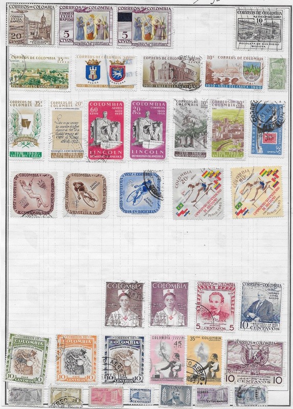 38 Colombia Stamps from Quality Old Antique Album