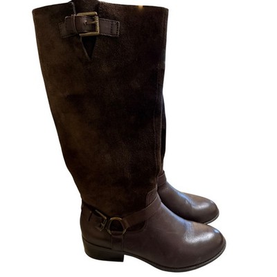 Lauren Ralph Lauren McLeod Brown Leather Suede Riding Boots Womens 9B EUC