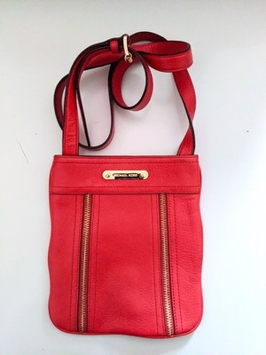 MICHAEL KORS Leder Tasche Umhängetasche Moxley NEU Xbody KORALLEN ROT