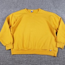 Vintage 90s Russell Athletic Blank Sweatshirt Mens L Yellow Crewneck Pullover