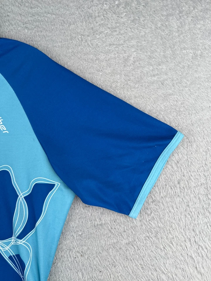 Велосипедная майка Bellwether женская большая синяя бабочка 1/2 на молнии с коротким рукавом ПЯТНО - Изображение 2 из 4