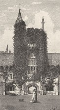 OXON. Oxford. Founder's Tower, Magdalen 1898 old antique vintage print picture