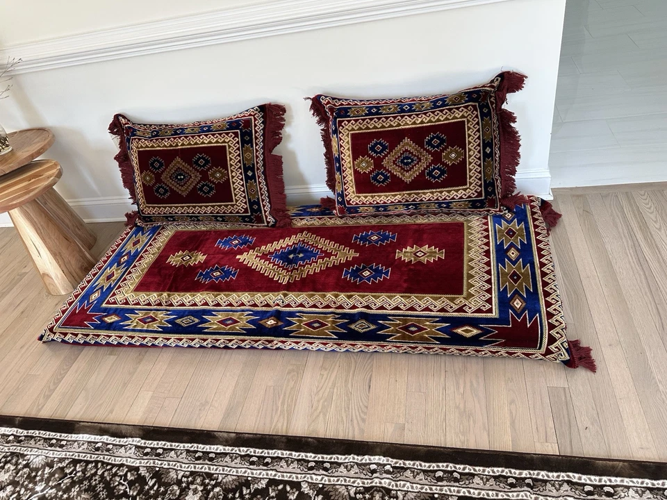 Sofá de piso árabe, cojín de piso turco, sofá vintage, sofá de mediados de siglo Foto 2 de 4