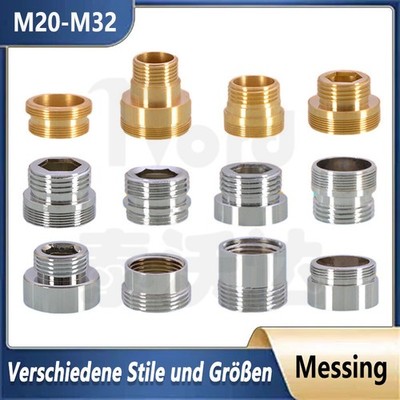Anschluss 1/2'' Messing Wasserhahn Adapter Doppelgewinde Wasserfilter 20 22 24mm
