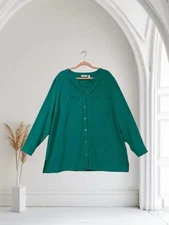 Susan Graver Women’s Liquid Knit Top Size 22W Button Front Fall Holiday Chic