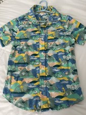 Cat Jack Hawaiian Tropical Hawaii Shirt Unisex Size 8-10 Colorful Youth Easter