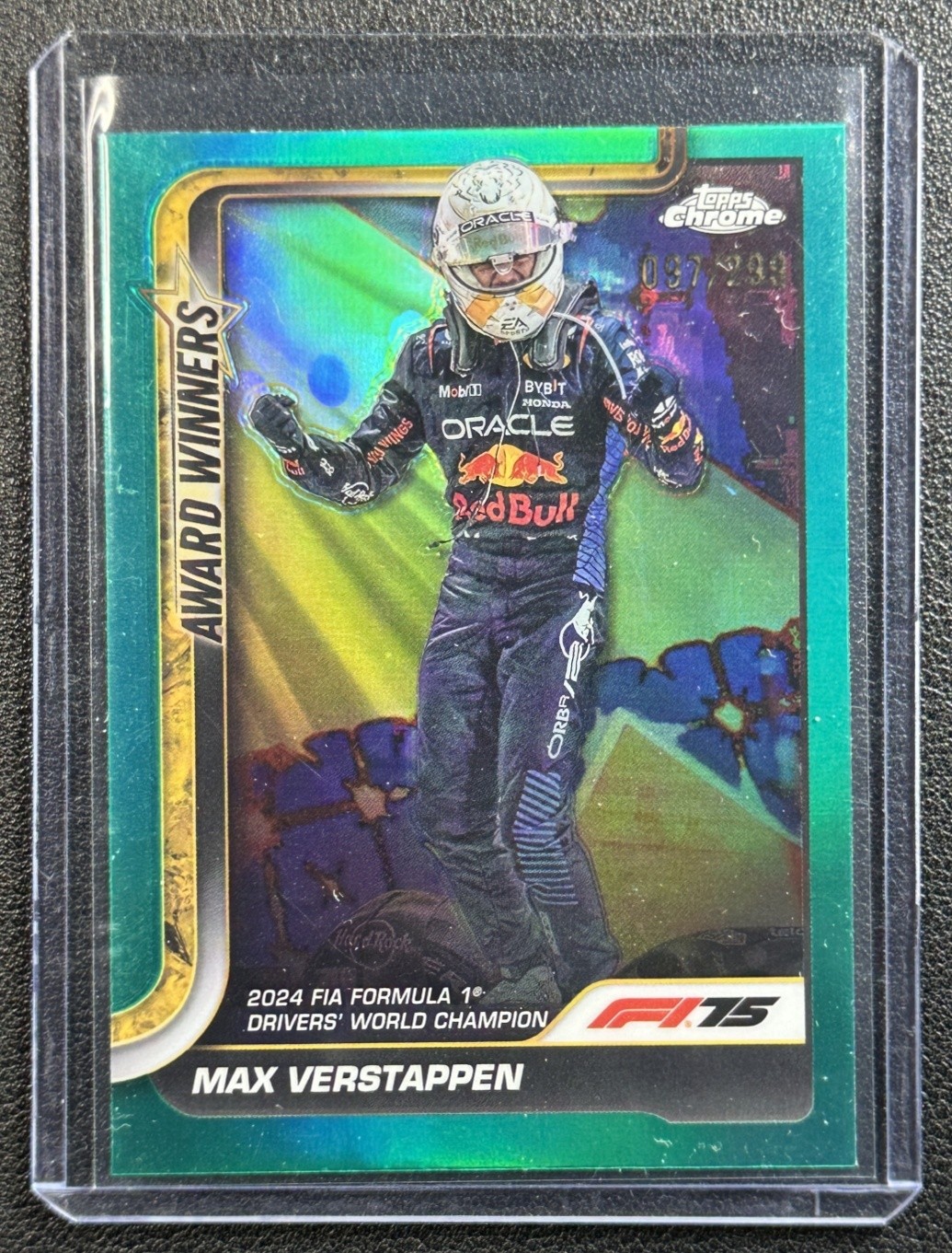 MAX VERSTAPPEN 2025 TOPPS CHROME FORMULA 1 #148 TEAL REFRACTOR F1 WINNERS 97/299