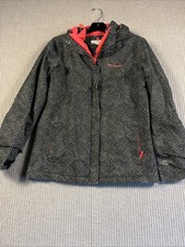 Columbia Girls Jacket L 14-16 Omni Tech Waterproof Black Lightweight Rain Hooded