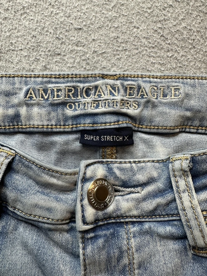 American Eagle Jeans Womens 10 Hi-Rise Jegging Super Stretch X Distressed Ripped - Image 3 of 4